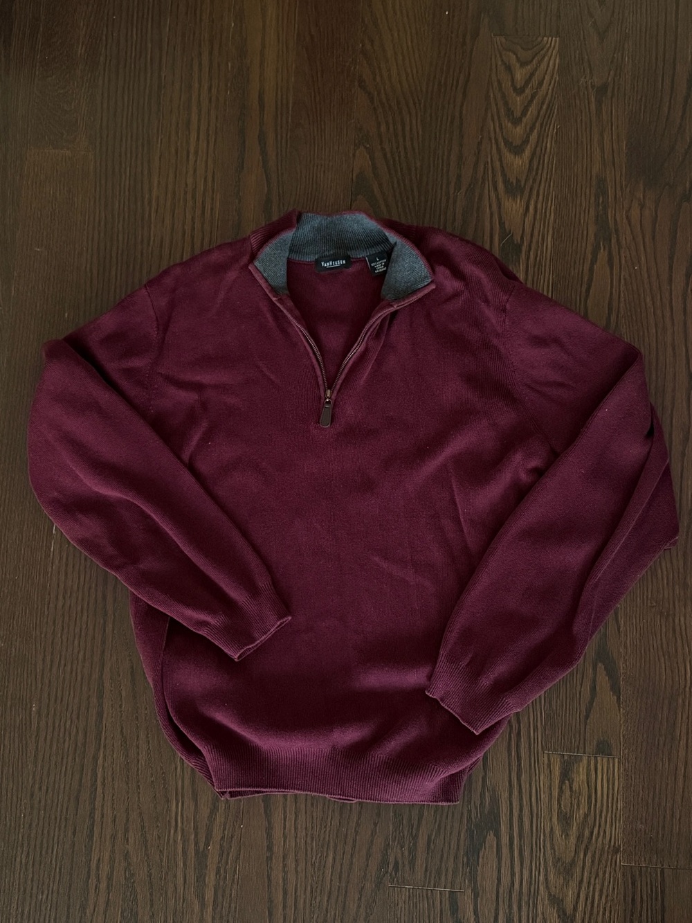 Van Heusen Men's Burgundy Quarter-Zip Sweater